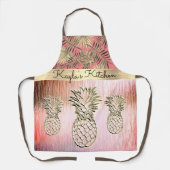 Shimmery Gold Pineapple Tropical Fern Schort (Voorkant)