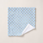 Shimmery Gold Scallop Soft Blue Bad Handdoek (Wasdoekje)