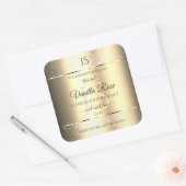 Shimmery Gold Soft Glitter-Initialen Productlabels Vierkante Sticker (Envelop)