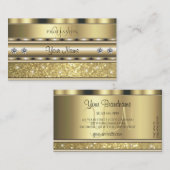 Shimmery Gold Sparking Glitter Monogram Luxury Visitekaartje (Voorkant / Achterkant)