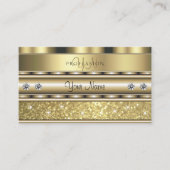 Shimmery Gold Sparking Glitter Monogram Luxury Visitekaartje (Voorkant)