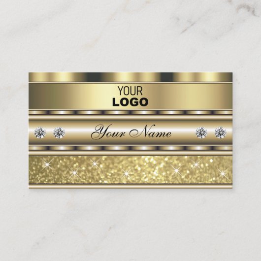 Shimmery Gold Sparking Glitter Voeg Logo Luxurie t Visitekaartje (Voorkant)