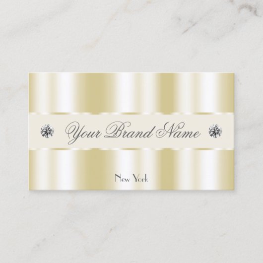 Shimmery Gold Sparkle Diamonds Luxurious Luxe Glam Visitekaartje (Voorkant)