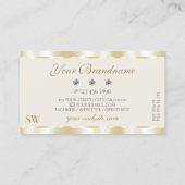 Shimmery Gold Sparkle Diamonds-monogram Luxurieach Visitekaartje (Achterkant)