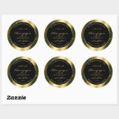 Shimmery Gold Sparkle Glitter Lijst Productlabel Ronde Sticker (Vel)
