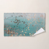 Shimmery Gold Stars op Blauwgroen Bad Handdoek (Handdoek)