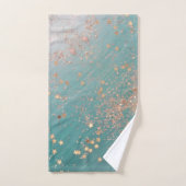 Shimmery Gold Stars op Blauwgroen keukenset Bad Handdoek (Handdoek)