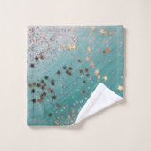 Shimmery Gold Stars op Blauwgroen keukenset Bad Handdoek (Wasdoekje)