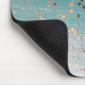 Shimmery Gold Stars op Blauwgroen Muismat (Hoek)