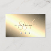 Shimmery Golden Silver Initialen met mousserende d Visitekaartje (Voorkant)