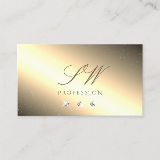 Shimmery Golden Silver Sparking Diamonds Visitekaartje (Voorkant)