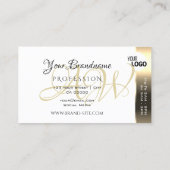 Shimmery Golden White Kleurrijke Strepen toevoegen Visitekaartje (Achterkant)