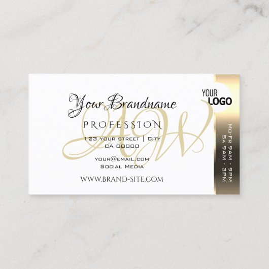 Shimmery Golden White Kleurrijke Strepen toevoegen Visitekaartje (Achterkant)