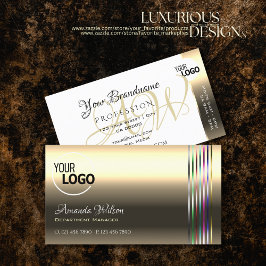 Shimmery Golden White Kleurrijke Strepen toevoegen Visitekaartje