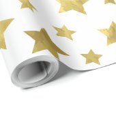 Shimmery Goldstars Golden Star Pattern Cadeaupapier (Rol Hoek)