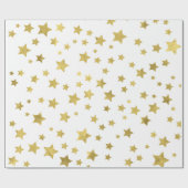 Shimmery Goldstars Golden Star Pattern Cadeaupapier (Vlak)