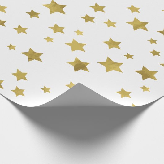 Shimmery Goldstars Golden Star Pattern Cadeaupapier (Hoek)