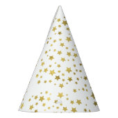 Shimmery Goldstars Golden Star Pattern Feesthoedjes (Links)