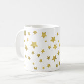 Shimmery Goldstars Golden Star Pattern Koffiemok (Voorkant links)