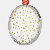 Shimmery Goldstars Golden Star Pattern Metalen Ornament (Links)