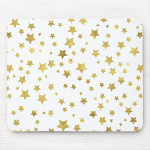 Shimmery Goldstars Golden Star Pattern Muismat