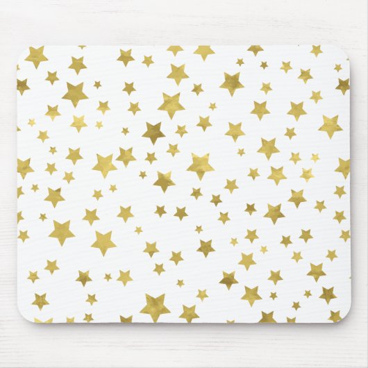 Shimmery Goldstars Golden Star Pattern Muismat (Voorkant)