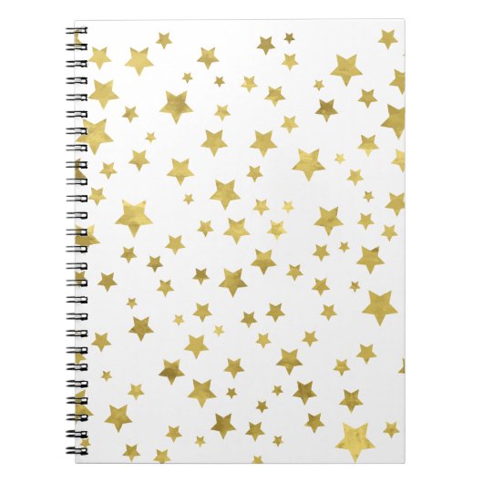 Shimmery Goldstars Golden Star Pattern Notitieboek (Voorkant)