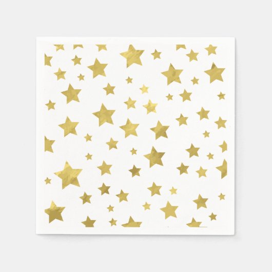 Shimmery Goldstars Golden Star Pattern Servet (Voorkant)