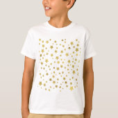Shimmery Goldstars Golden Star Pattern T-shirt (Voorkant)