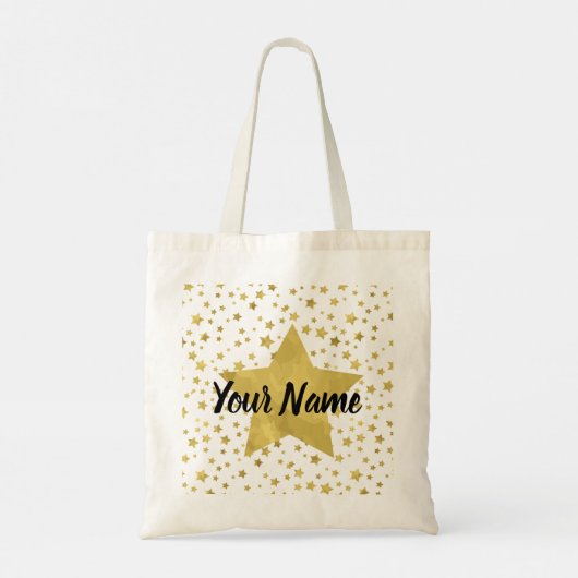 Shimmery Goldstars Golden Star Pattern Tote Bag (Achterkant)