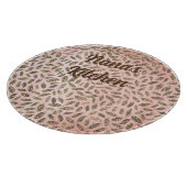 Shimmery gouden bladeren op roze hout gepersonalis snijplank (Hoek)