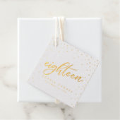 Shimmery gouden folie achttien 18e sterrenschitter bedankjes labels (Met doos)