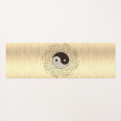 Shimmery Gouden Yin Yang Bladkrans Yogamat (Achterkant (horizontaal))