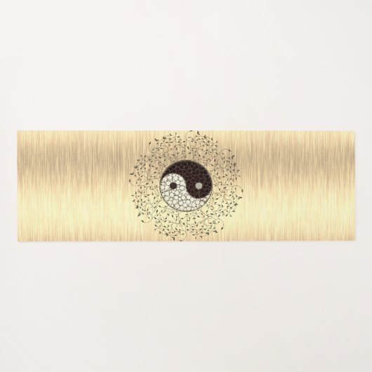Shimmery Gouden Yin Yang Bladkrans Yogamat