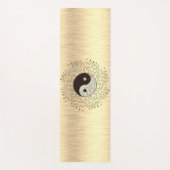 Shimmery Gouden Yin Yang Bladkrans Yogamat (Voorkant)