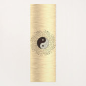 Shimmery Gouden Yin Yang Bladkrans Yogamat (Achterkant)