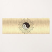 Shimmery Gouden Yin Yang Bladkrans Yogamat (Voorkant (horizontaal))