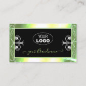Shimmery Green Black Sparking Diamonds met Logo Visitekaartje (Voorkant)