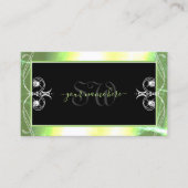 Shimmery Green Black Sparking Diamonds Monogram Visitekaartje (Voorkant)