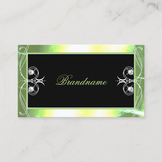 Shimmery Green Black Sparking Diamonds Ornamental Visitekaartje (Voorkant)