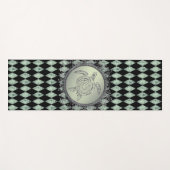 Shimmery Green en Silver Zee Turtle Yogamat (Voorkant (horizontaal))