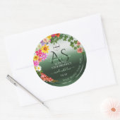Shimmery Green Floral Product Labels Monogram Logo (Envelop)
