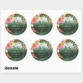 Shimmery Green Floral Product Labels Monogram Logo (Vel)