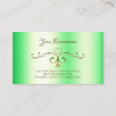 Shimmery Green Gold  hoeken met Initialen Visitekaartje (Achterkant)