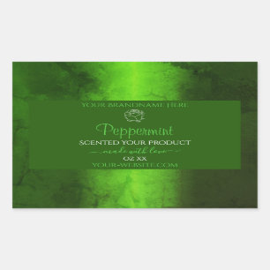 Shimmery Green Marble Floral Modern Product Labels