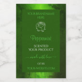 Shimmery Green Marble Floral Modern Product Labels Voedselcontainer Etiket (Enkel label)