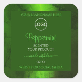 Shimmery Green Marble Modern Product Labels Logo