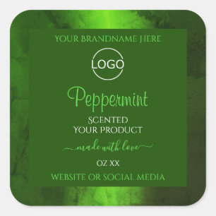 Shimmery Green Marble Modern Product Labels Logo