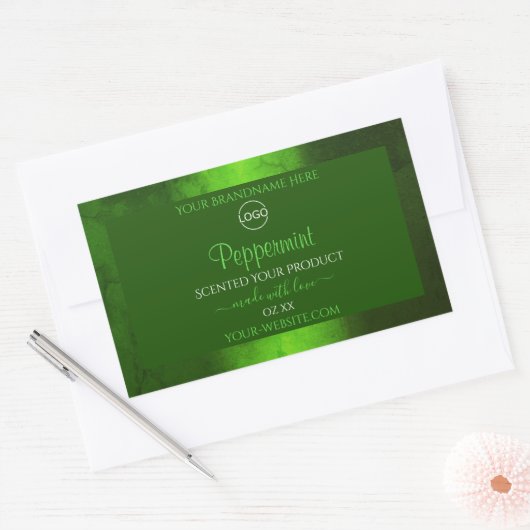 Shimmery Green Marble Modern Product Labels Logo (Envelop)
