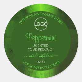 Shimmery Green Marble Modern Product Labels Logo